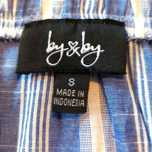 by&by, Off-the-Shoulder Denim Top, Tie Cuffs, NWT, Size Small - Picture 4 of 8